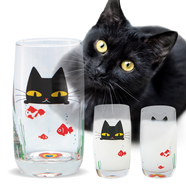 猫グラス〈金魚〉